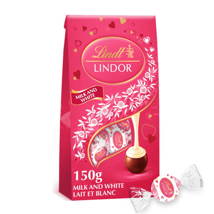 Lindt LINDOR Milk and White Chocolate Valentine's Truffles