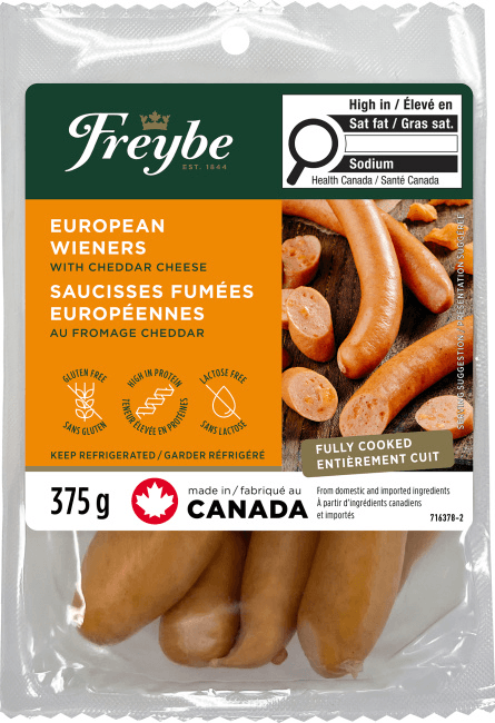 Freybe European Wieners with Cheddar Cheese