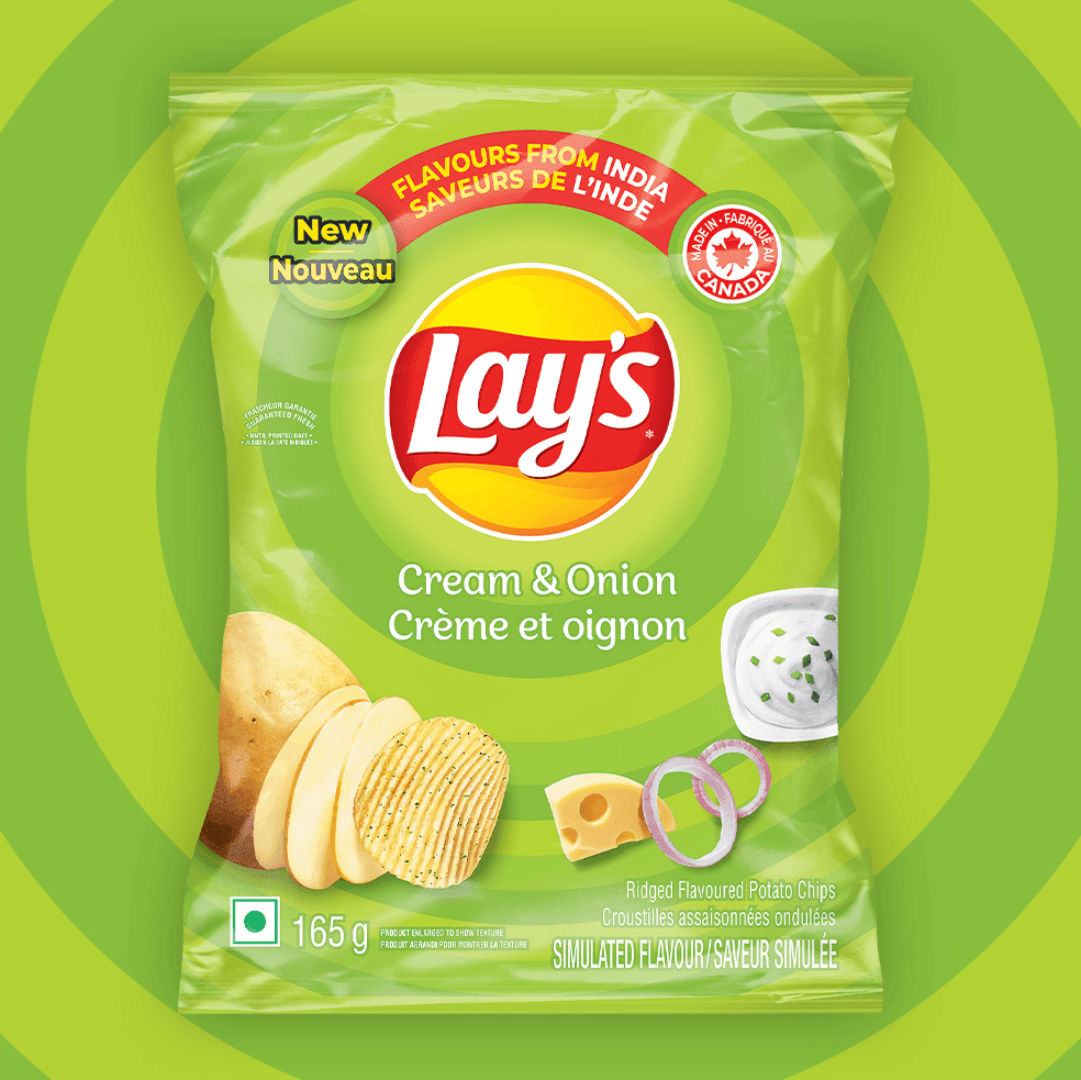 LAY’S® Cream & Onion Ridged Flavoured Potato Chips