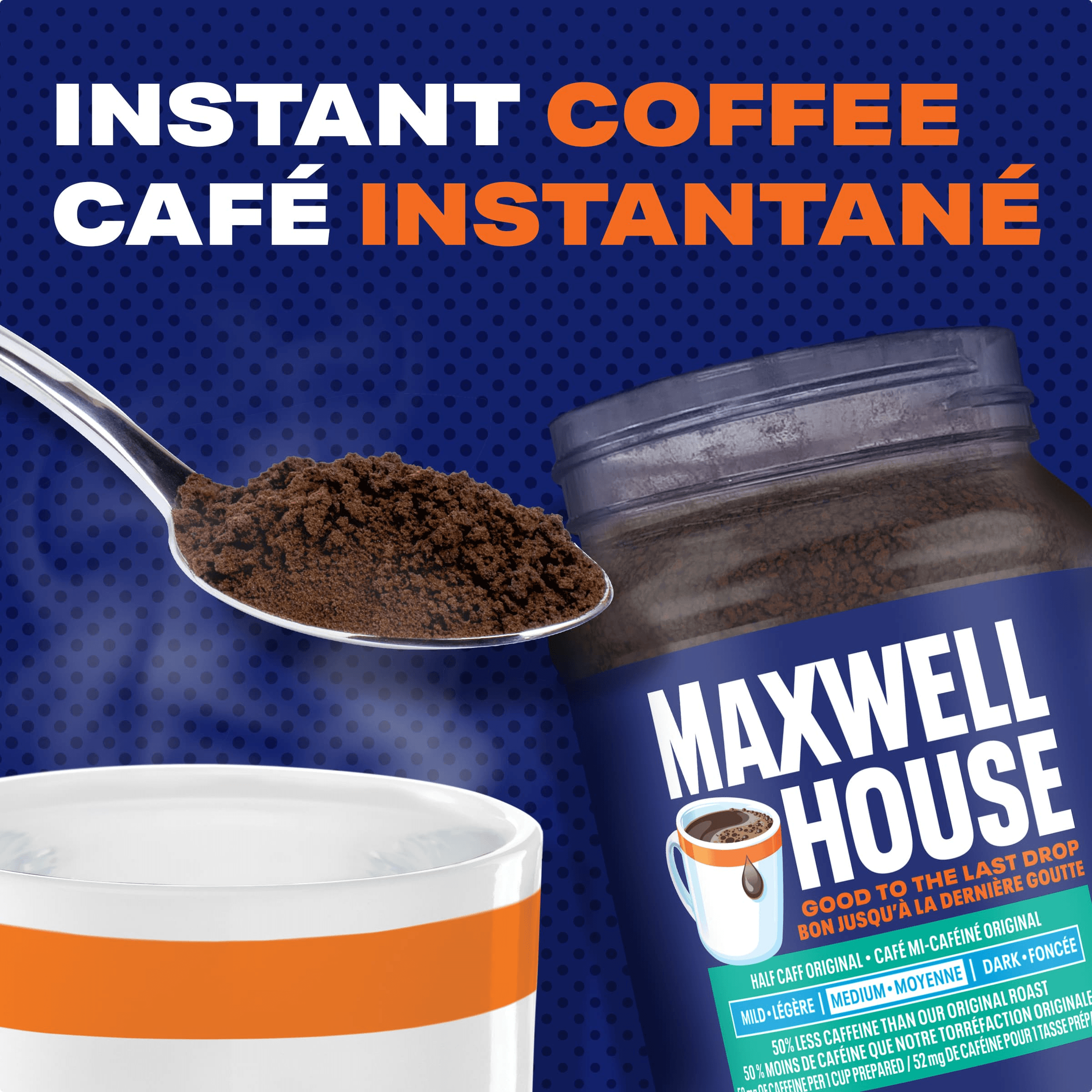 Maxwell House Half Caff Original Medium Roast Instant Coffee