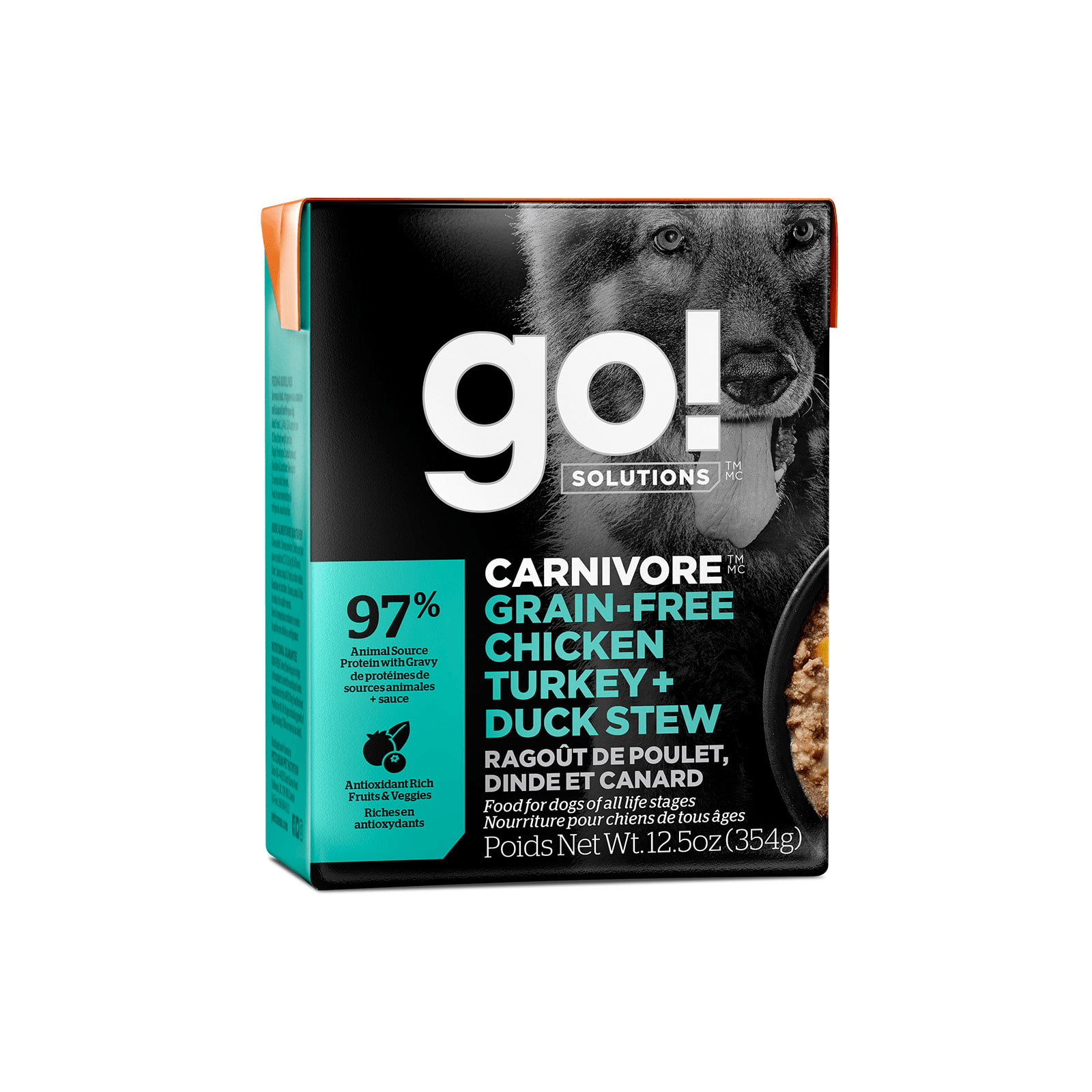 Go! Solutions Carnivore Grain-Free Chicken, Turkey + Duck Stew for Dogs