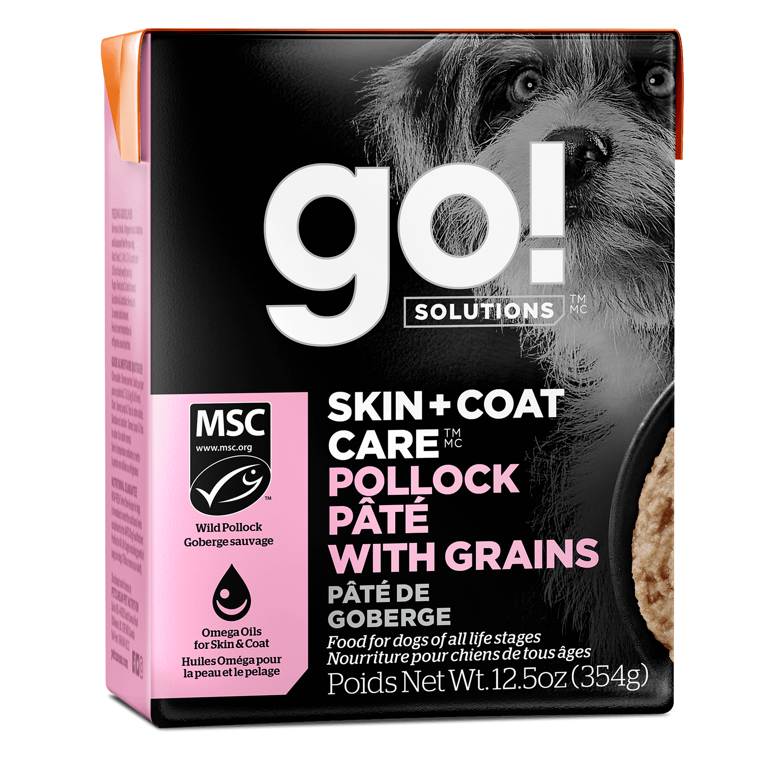 Go! Solutions Skin + Coat Care Pollock Pâté Wet Dog Food