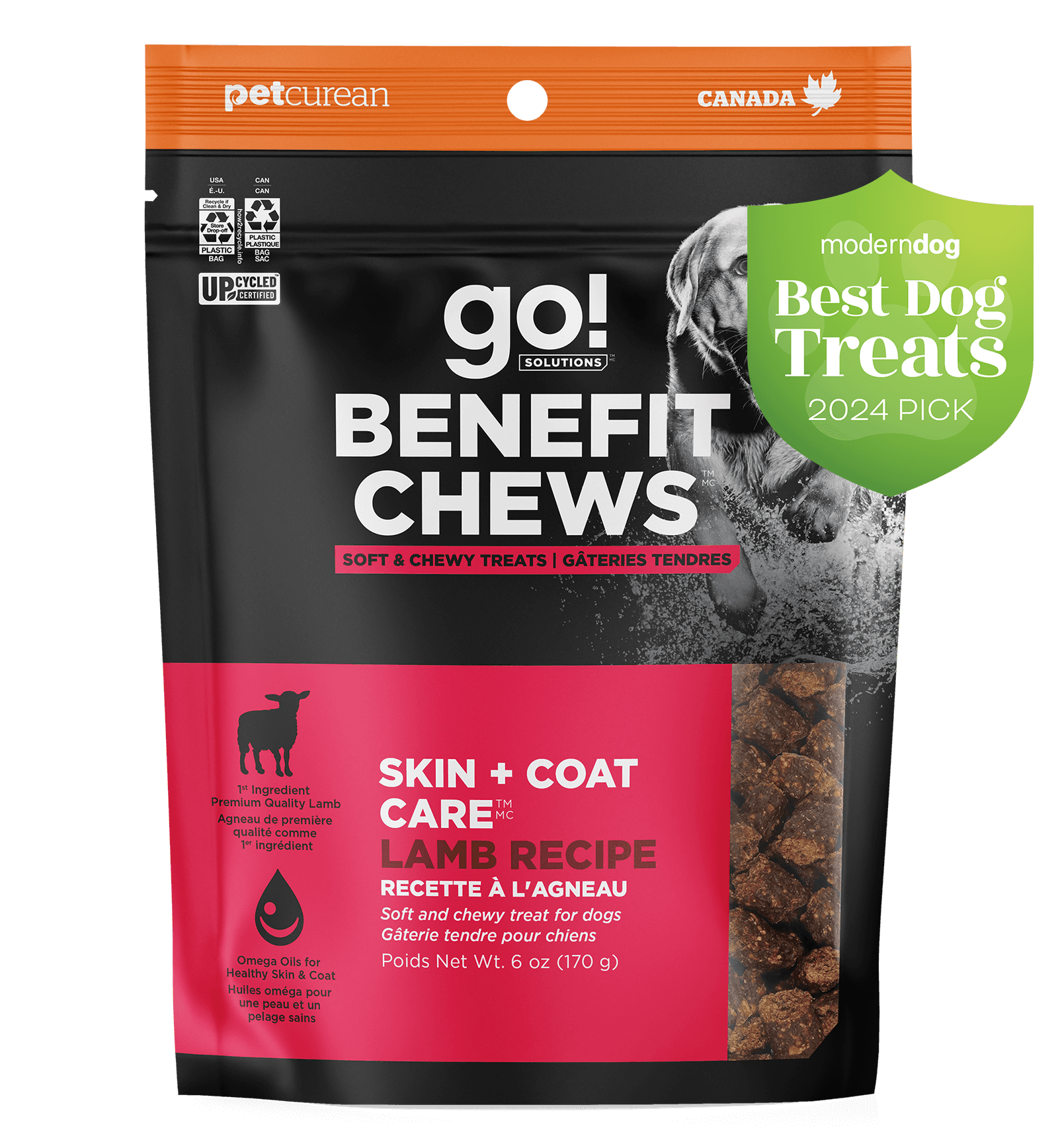 Go! Solutions Benefit Chews Skin + Coat Care Lamb Dog Treats