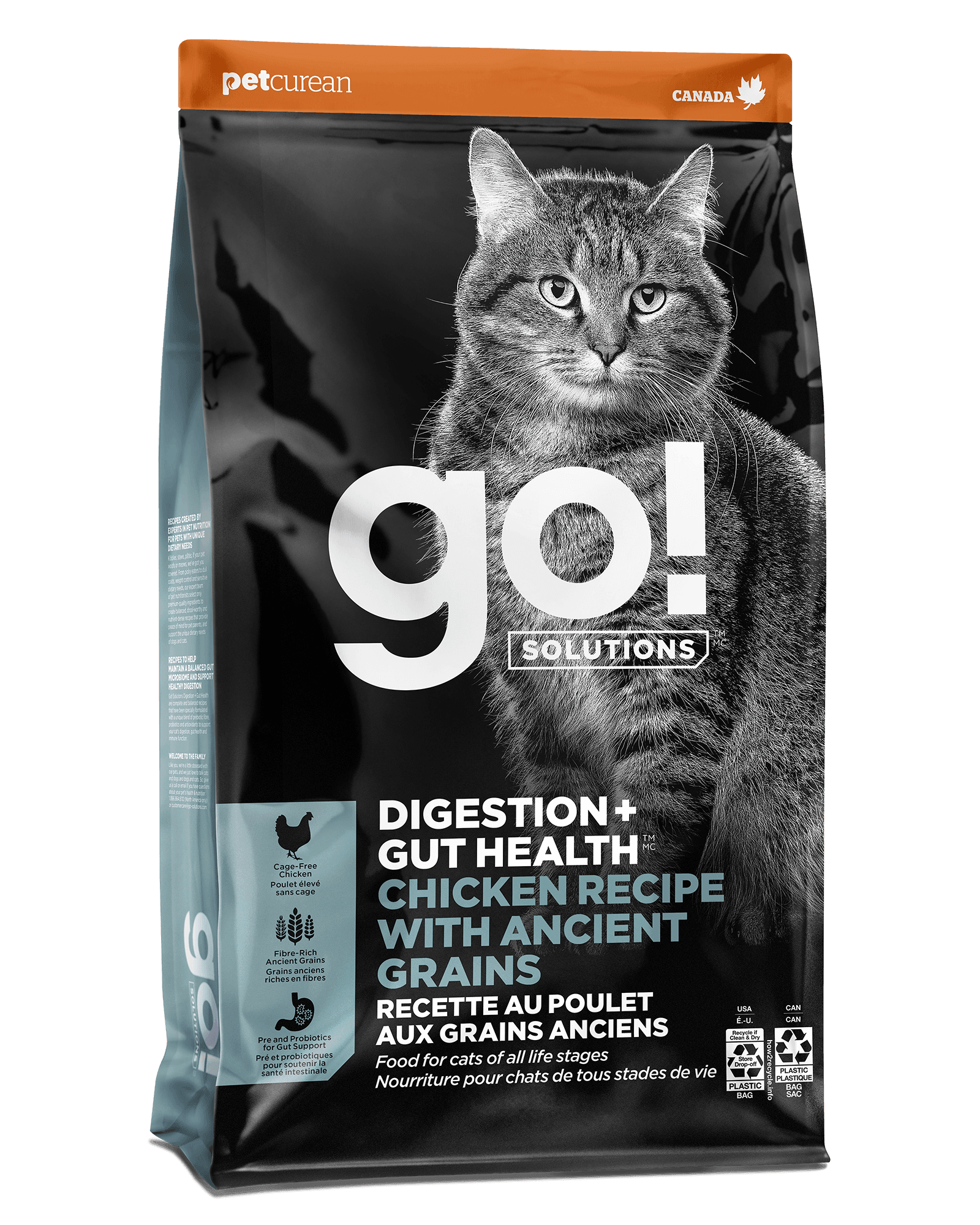 Go! Solutions Digestion + Gut Health Chicken Dry Cat Food with Grains