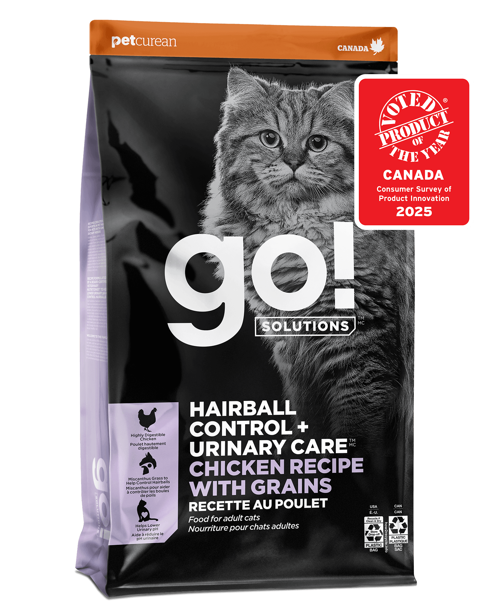 Go! Solutions Hairball Control + Urinary Care Chicken Dry Cat Food with Grains
