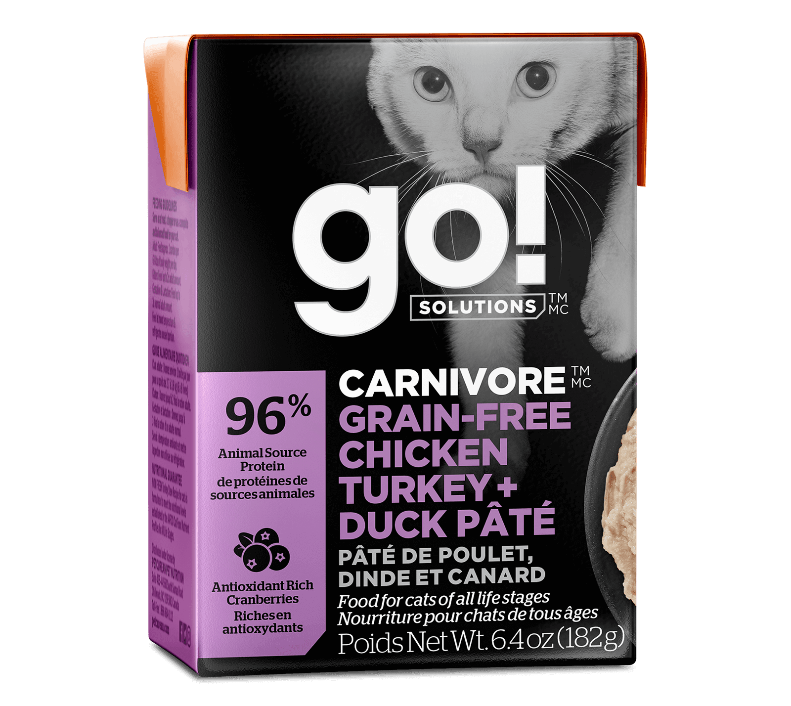 Go! Solutions Carnivore Grain-Free Chicken, Turkey + Duck Pâté for Cats