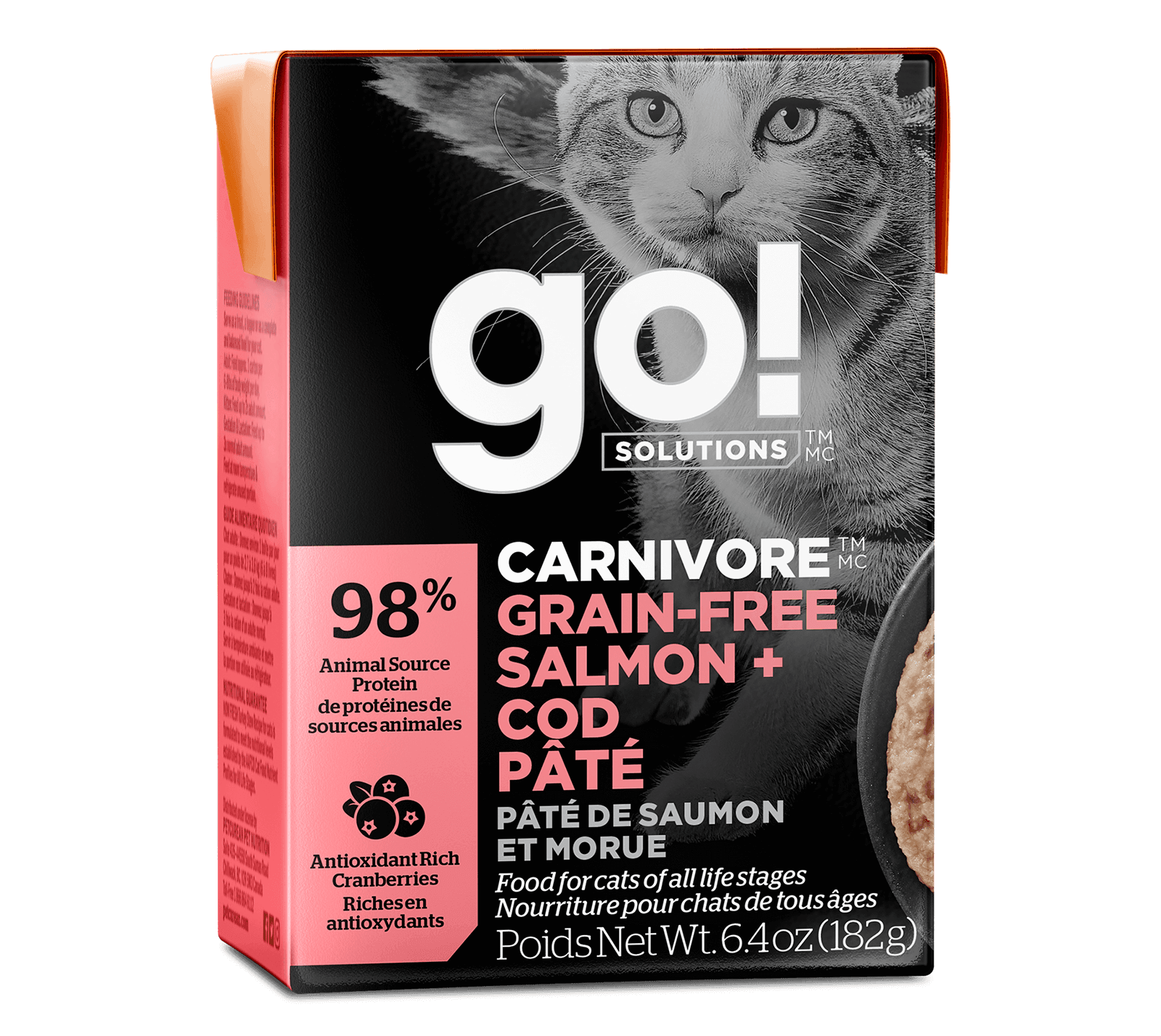 Go! Solutions Carnivore Grain-Free Salmon + Cod Pรขtรฉ for Cats