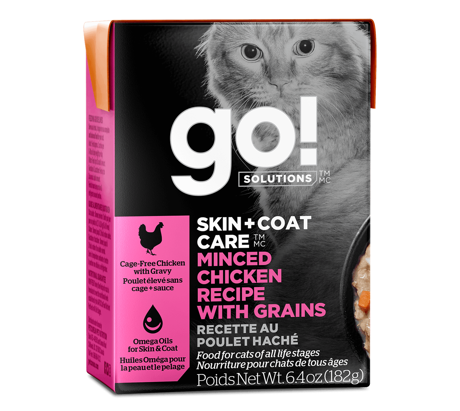 Go! Solutions Skin + Coat Care Minced Chicken Recipe with Grains for Cats
