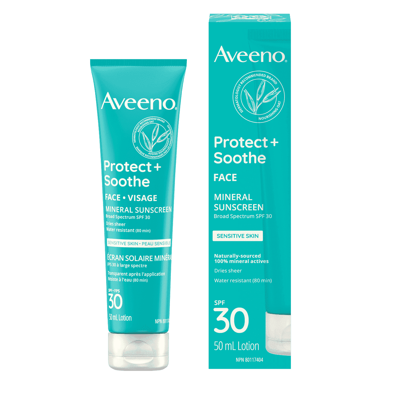 AVEENO® Protect + Soothe Face Mineral Sunscreen For Sensitive Skin SPF 30