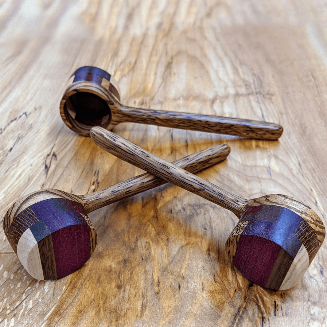 Wood Wrought Iron Coffee Scoops