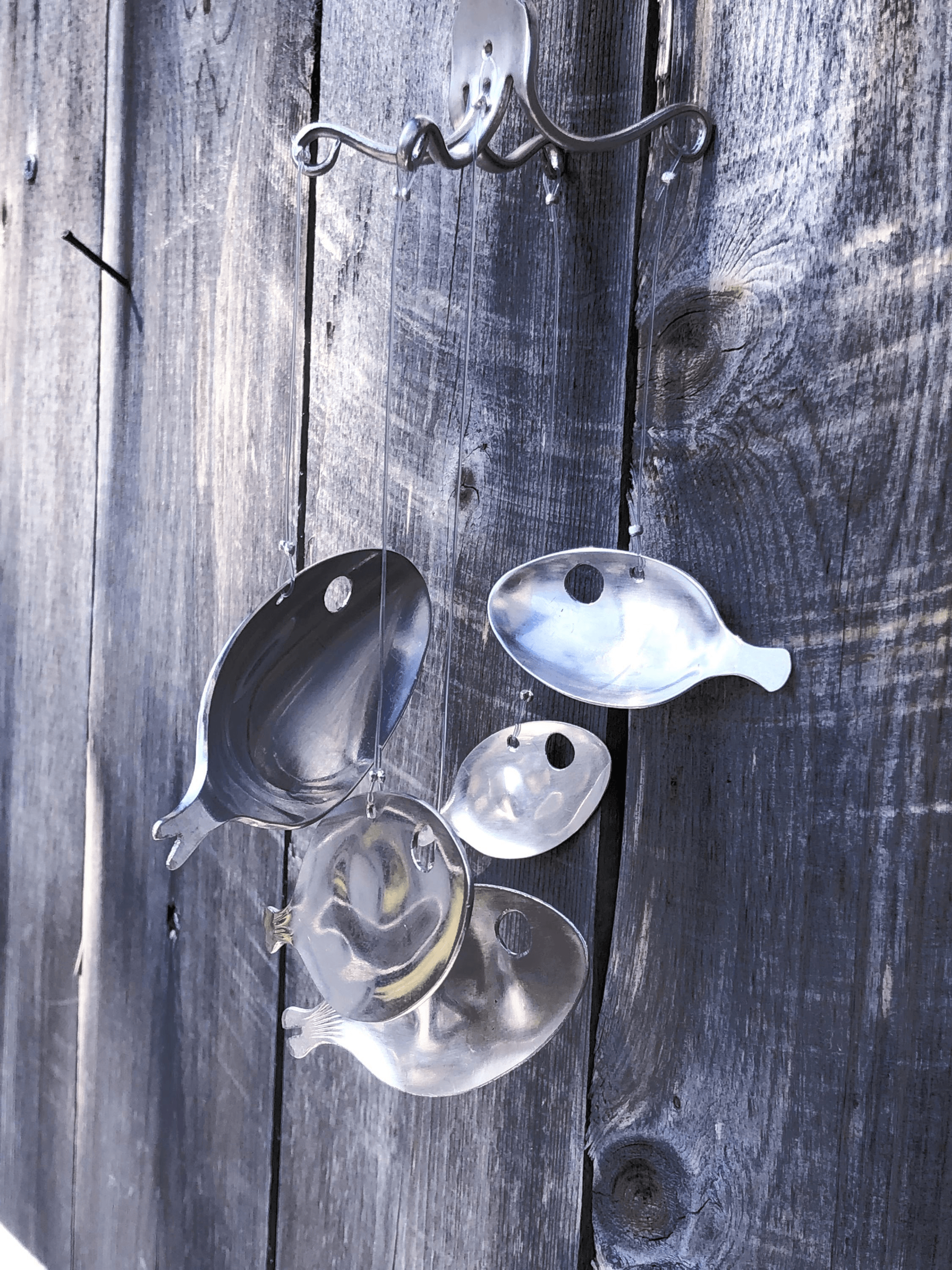 Hunter Street Silver School of Fish Windchimes