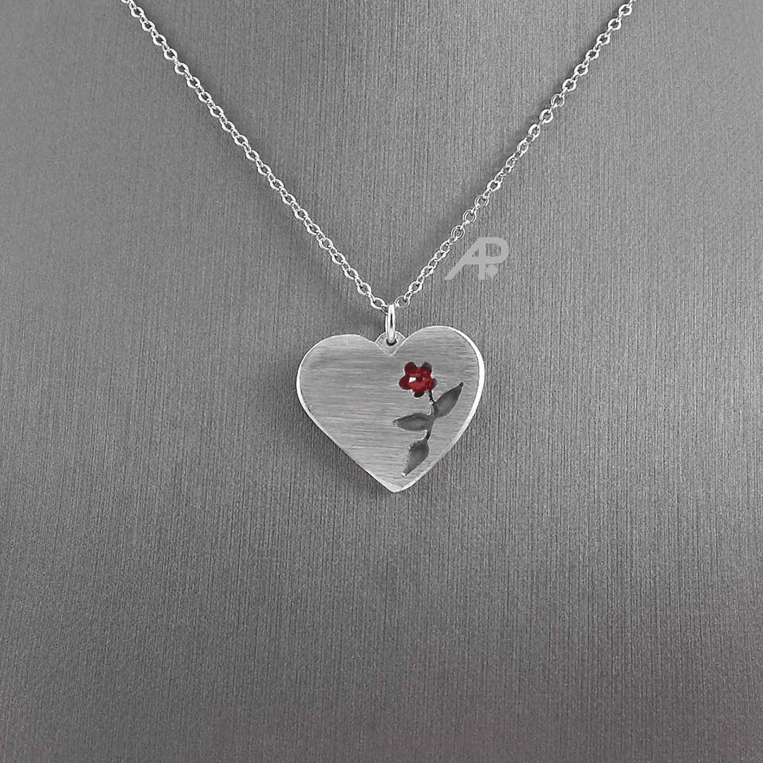 Atlantic Pewter Heart Flower Pendant