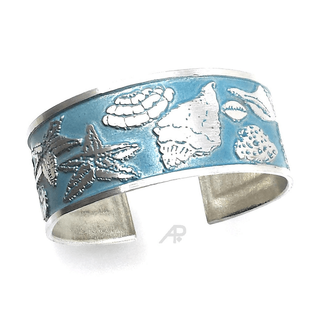 Atlantic Pewter Seashells Cuff Bracelet