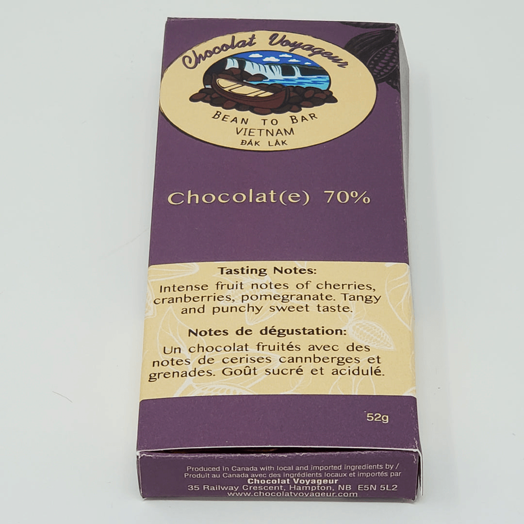 Chocolat Voyageur Chocolate Bar 70% Vietnam from the Dak Lak region