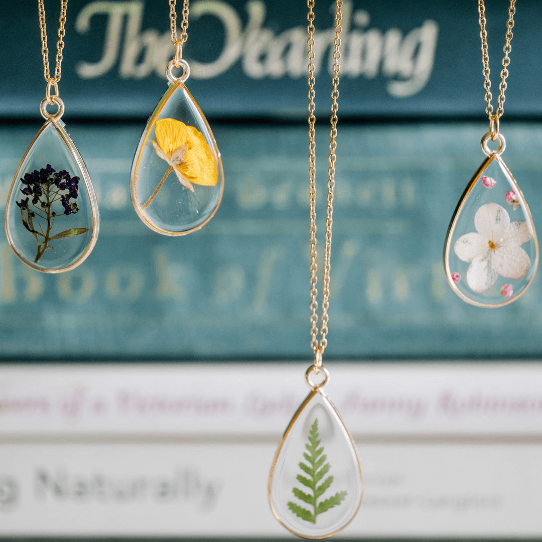 Cinnamon Fern Resin Necklace