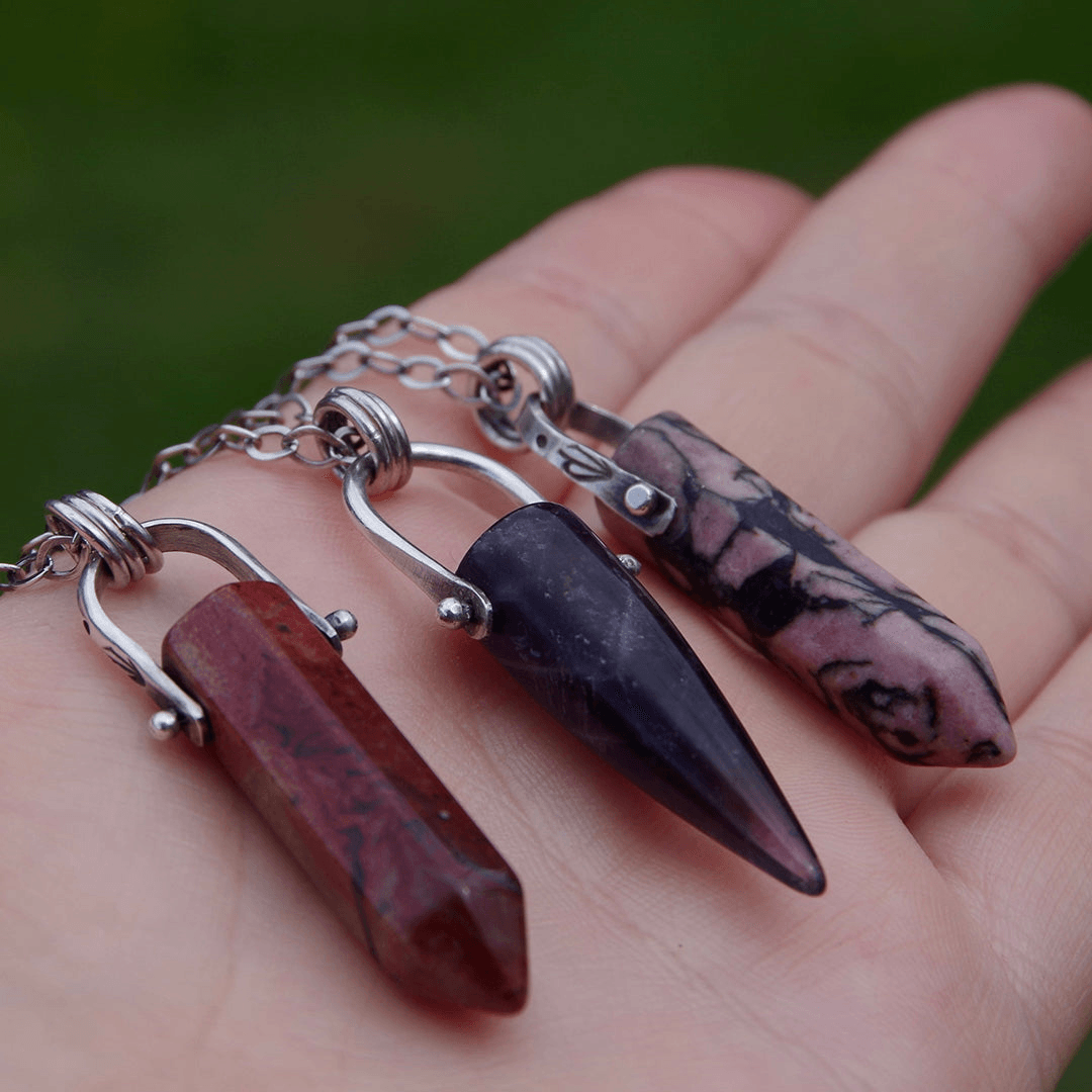 Rough Hands Silver Gemstone Pendants