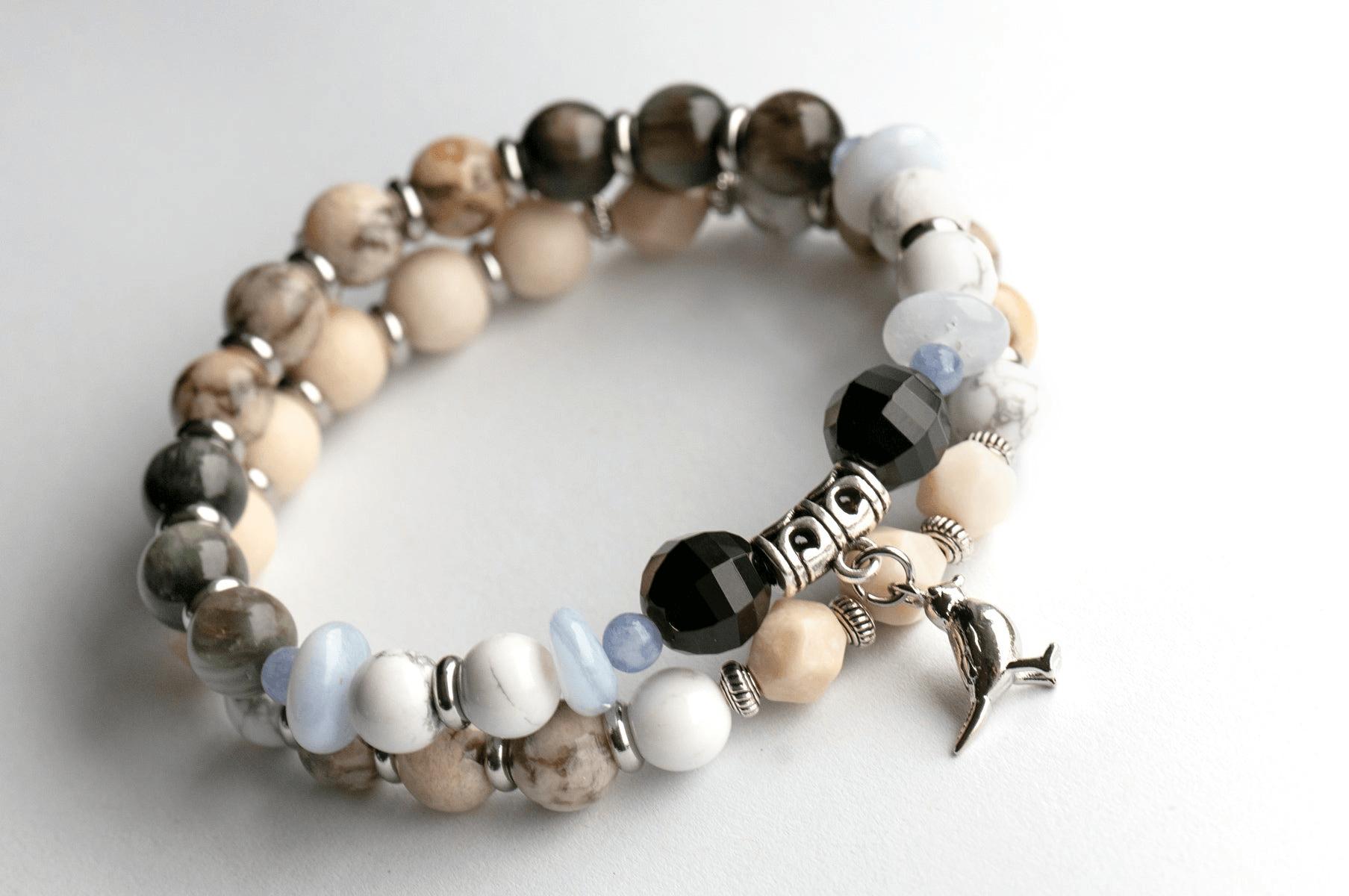 Fierce Lynx Designs Black Capped Chickadee Bracelet Duo