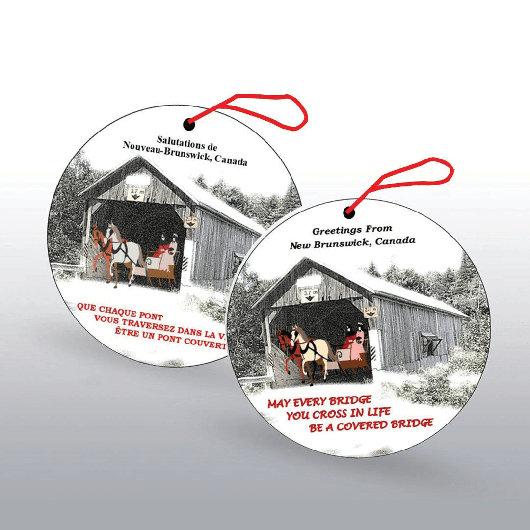 Covered Bridge Christmas Ornament