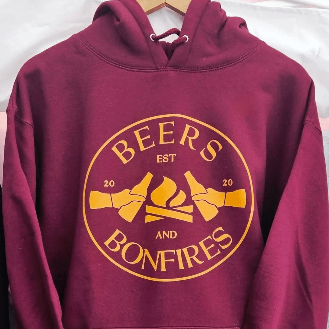 Beers and Bonfires Text Style Hoodie