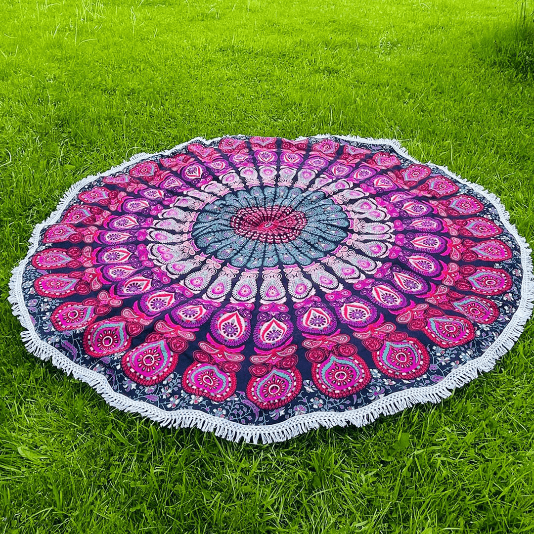 RAH Trends Hot Pink Round Bohemian Tapestry