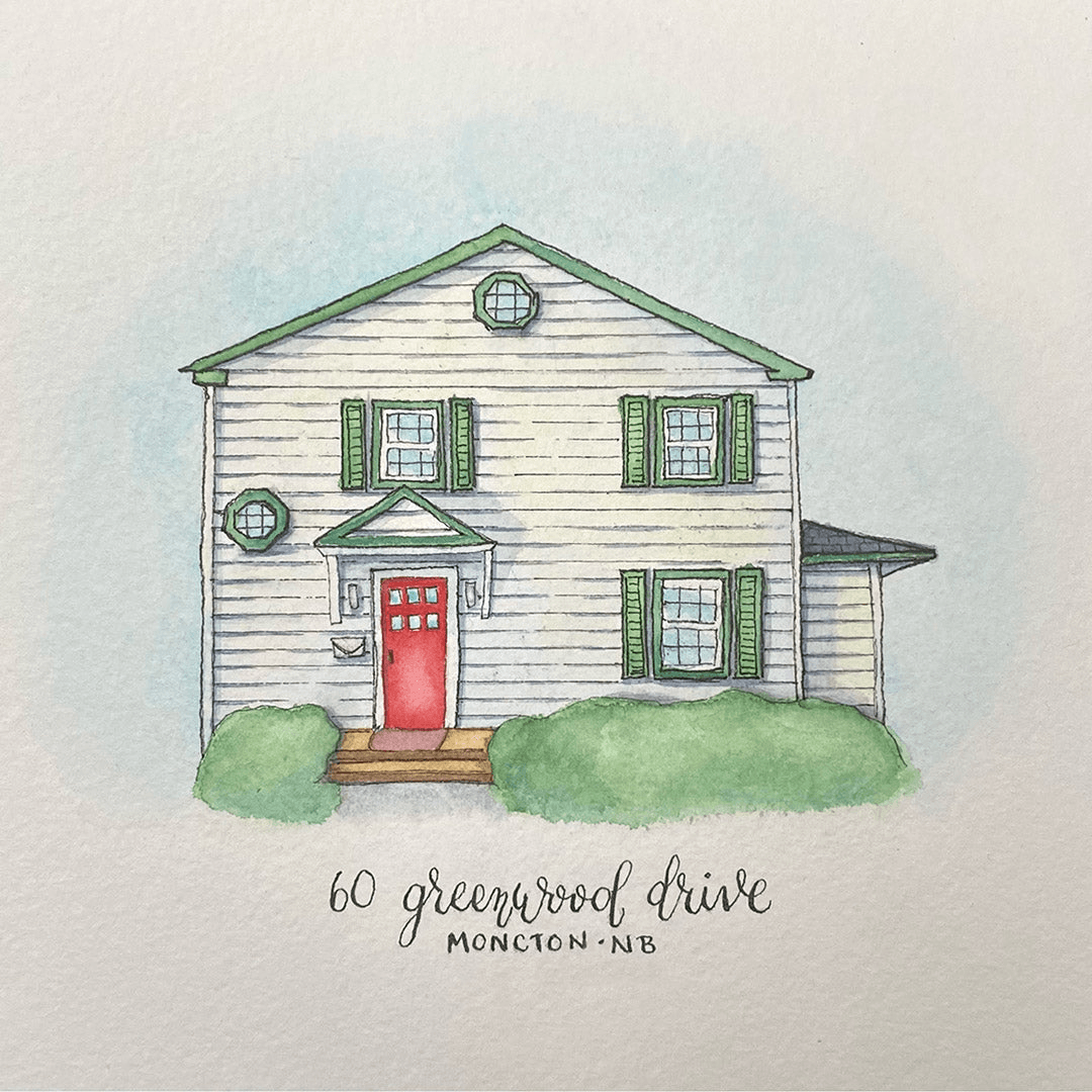Greyfins Watercolour House Portrait