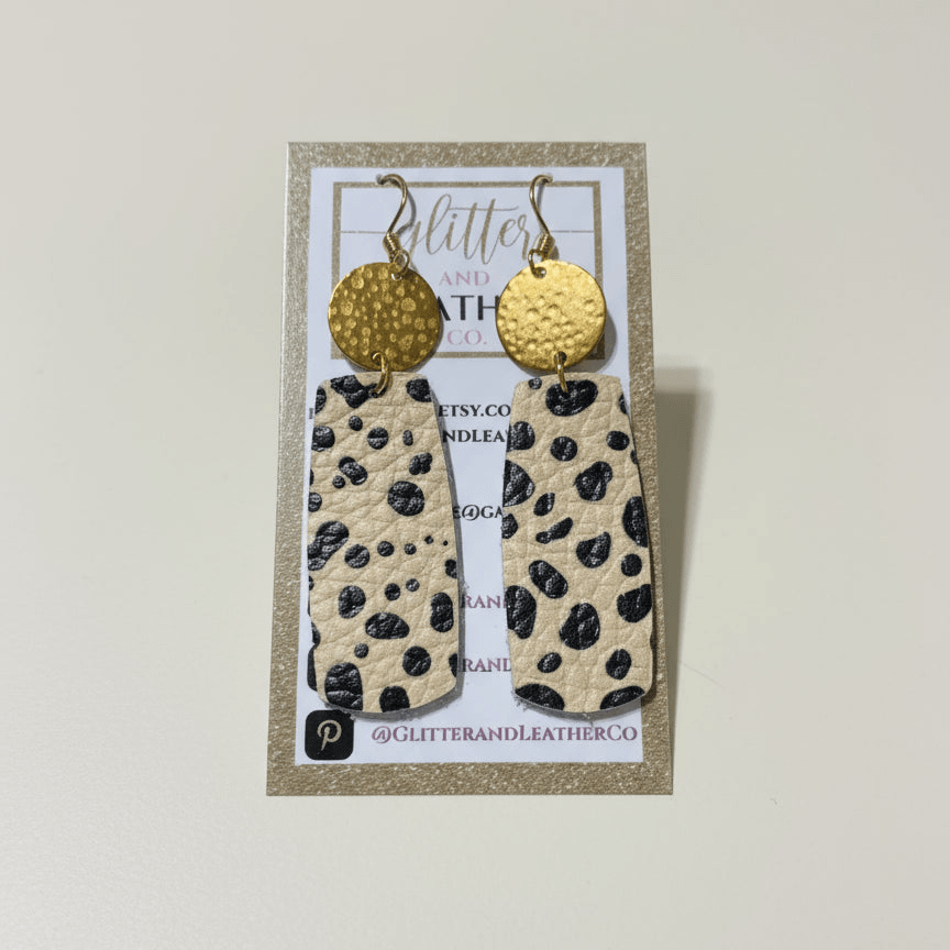 Glitter and Leather - Earrings