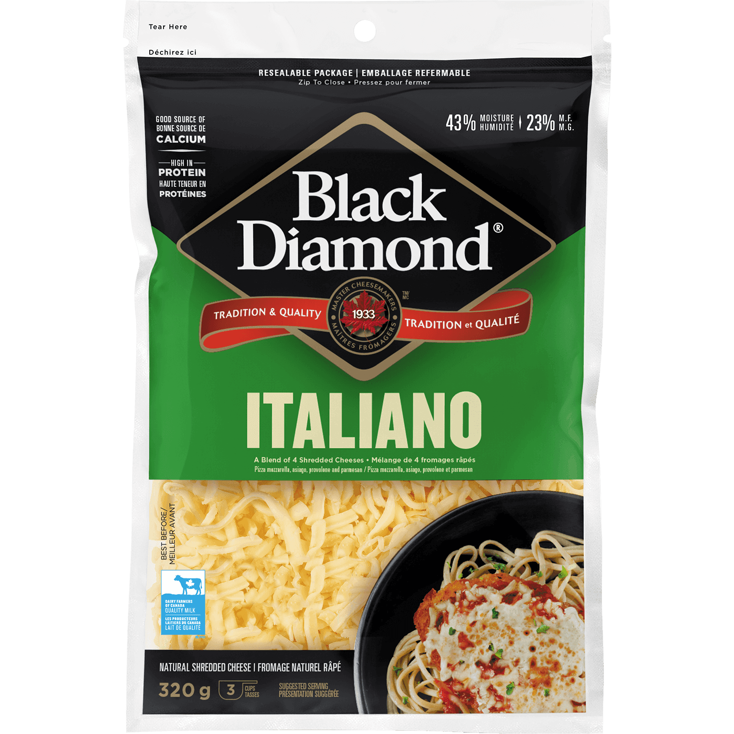 Black Diamond Italiano Shredded Cheese