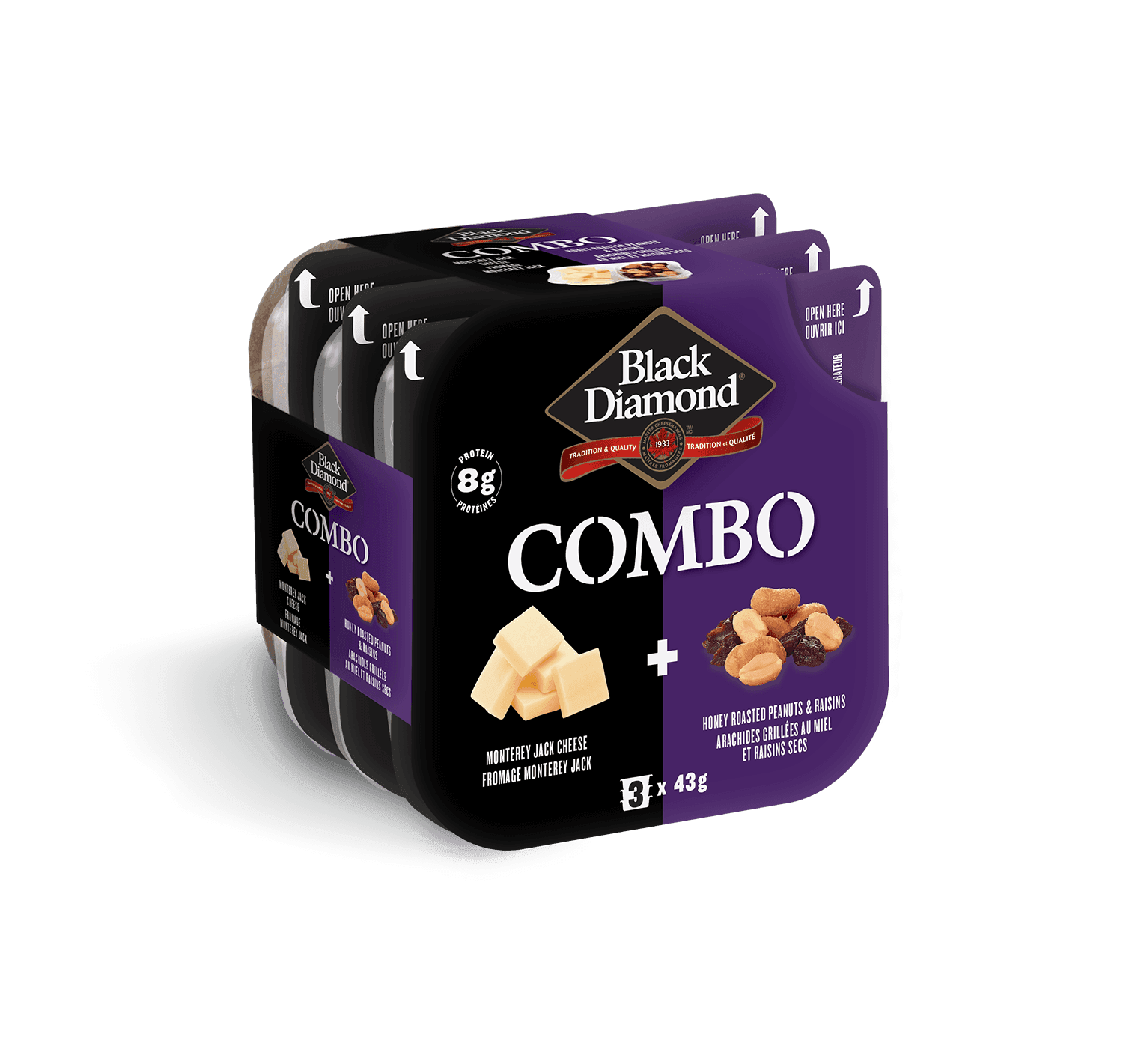Black Diamond Monterey Jack Cheese + Honey Roasted Peanuts & Raisins