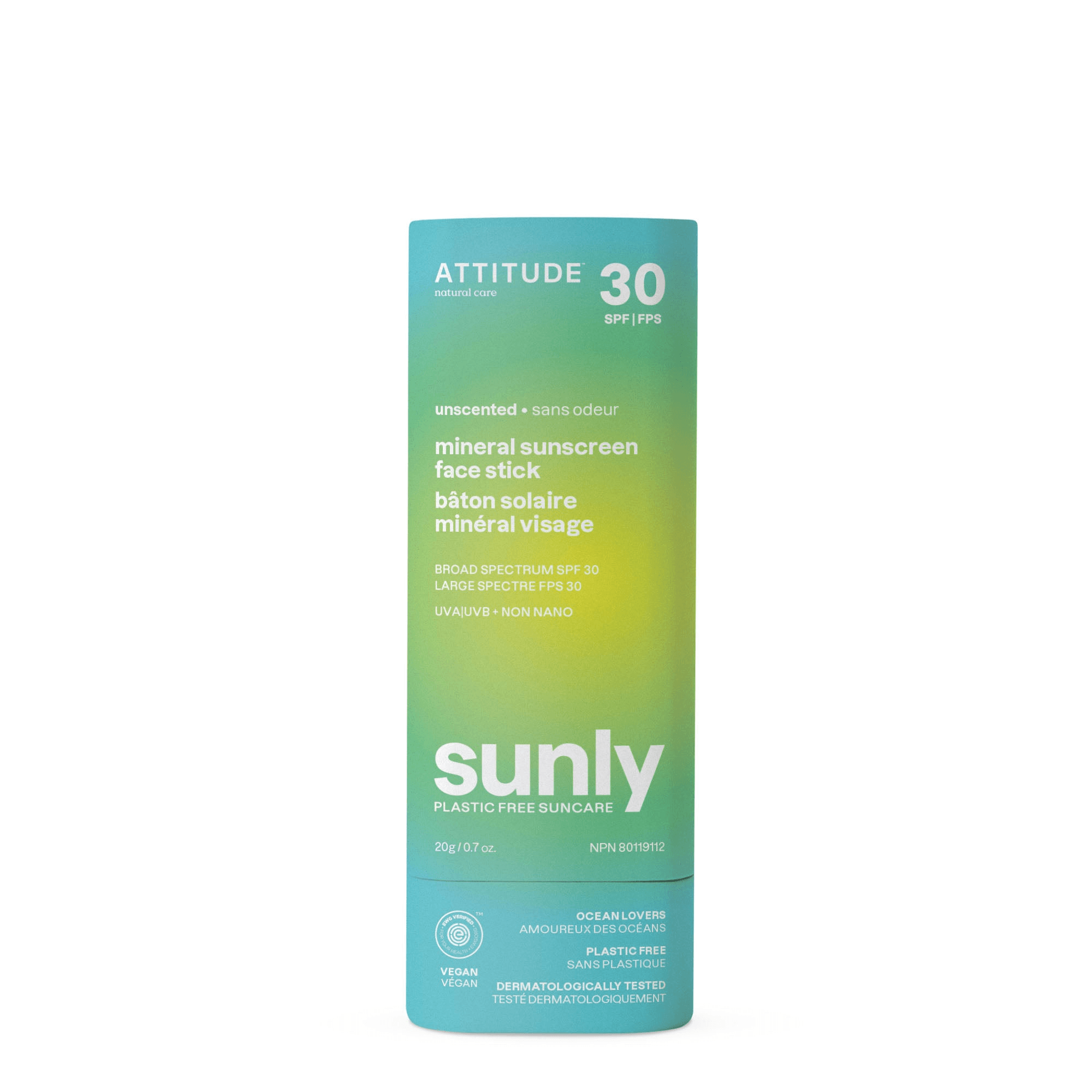 ATTITUDE Face Moisturizer Mineral Sunscreen SPF 30 Unscented