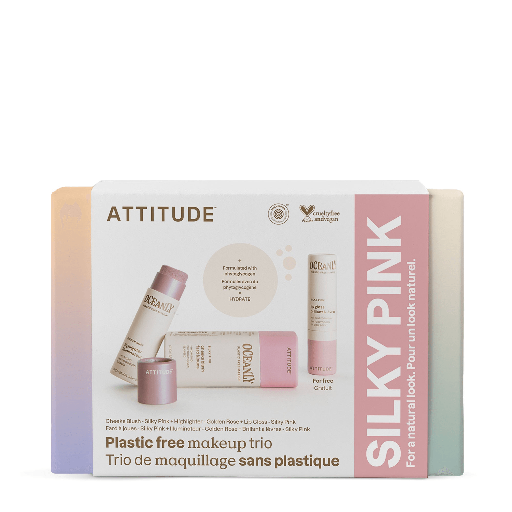 ATTITUDE Silky Pink Vegan Makeup Set