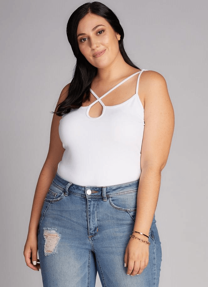 C'est Moi Bamboo Plus Cross Front Cami