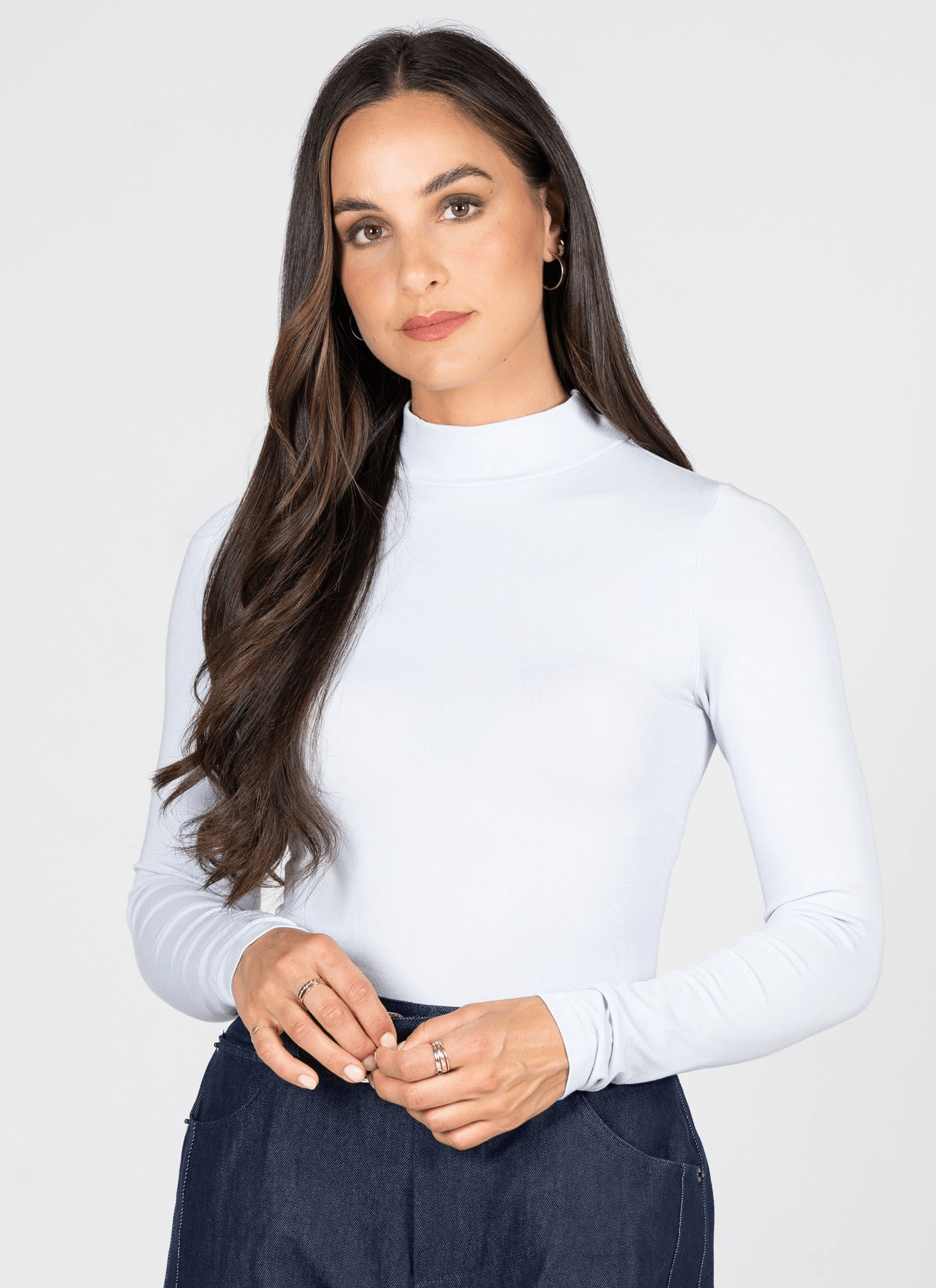 C'est Moi Bamboo Mock Neck Top