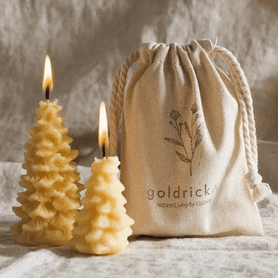 Goldrick Natural Living Christmas Tree Beeswax Candles