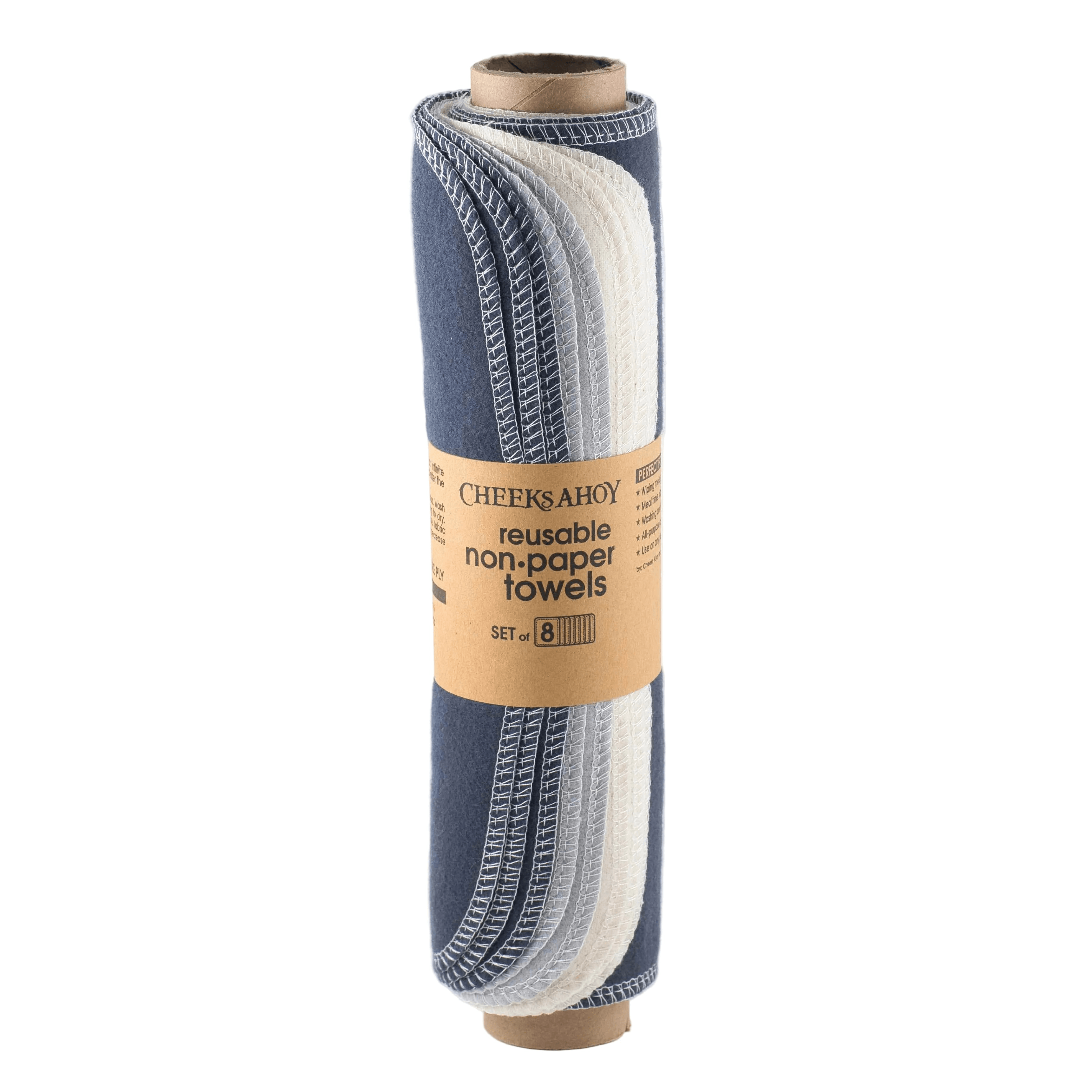 Cheeks Ahoy Reusable Non-Paper Towels - Warm Neutral Charcoal