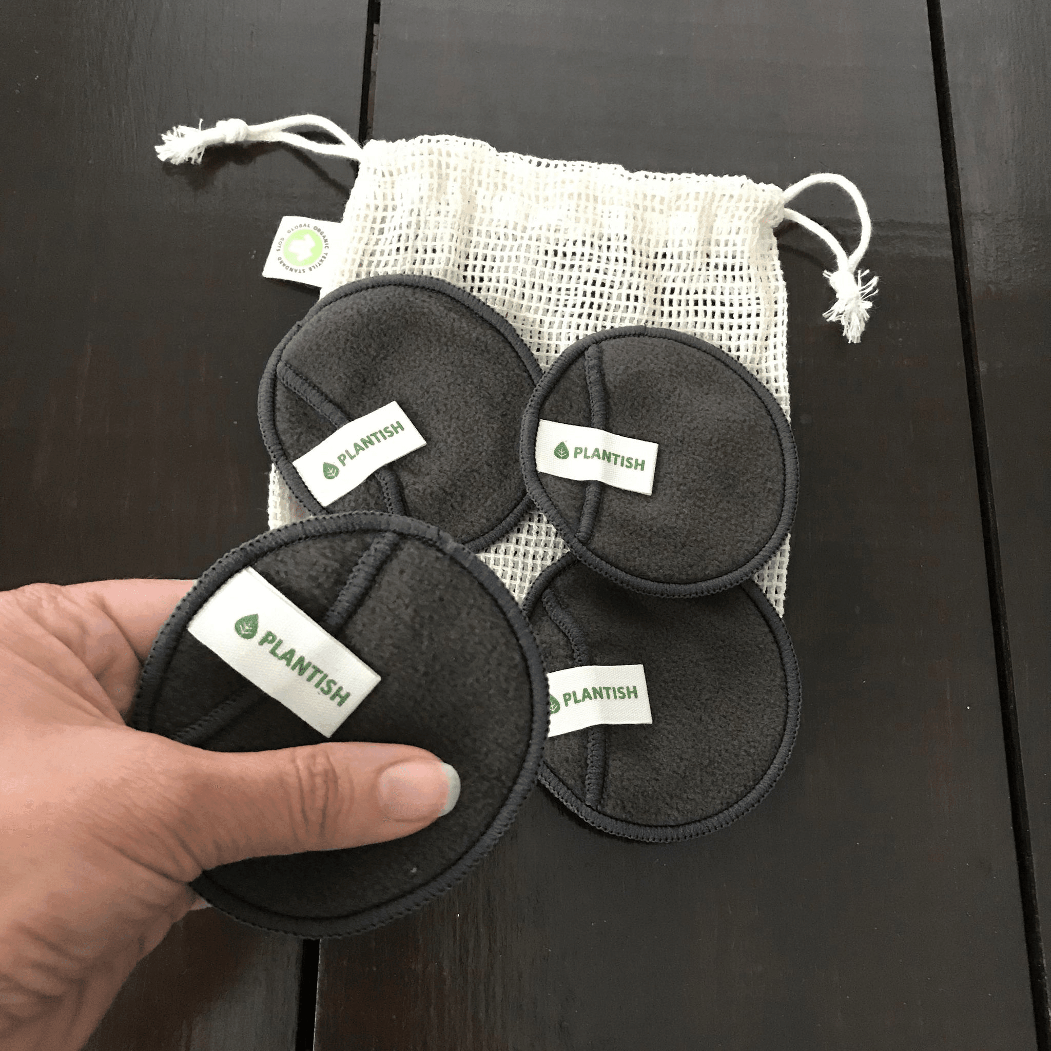 Plantish Reusable Cotton Rounds - Bamboo Charcoal
