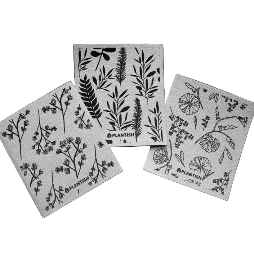 Plantish Healing Herbs Swedish Sponge Cloth Set