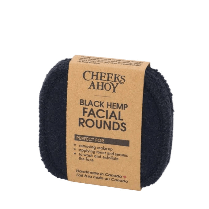 Cheeks Ahoy Black Hemp Bamboo Facial Rounds