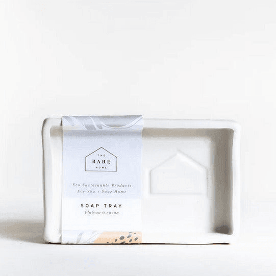 The Bare Home White Pottery Soap Tray