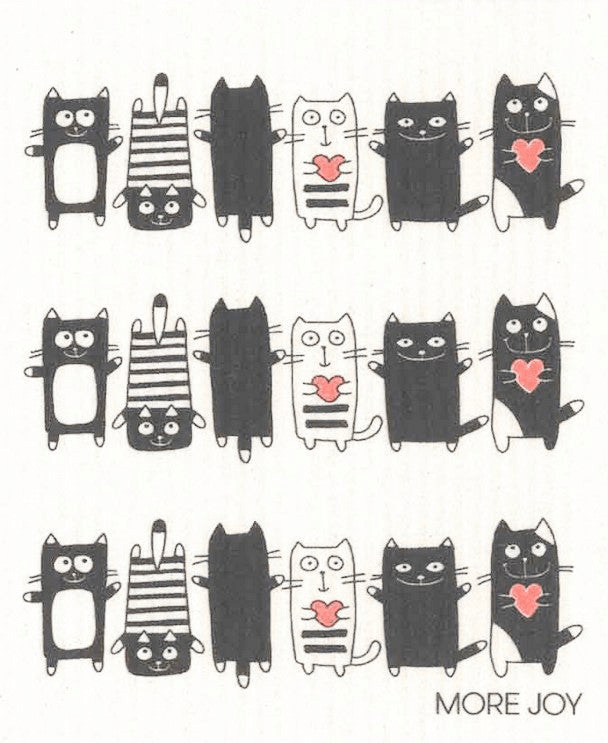 More Joy Funny Cats Swedish Dishcloth