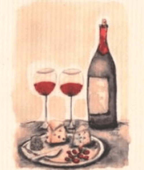 More Joy Wine & Cheese Swedish Dishcloth