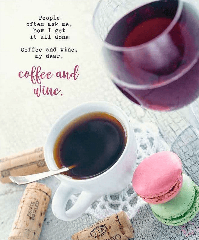 More Joy Coffee and Wine Swedish Dishcloth