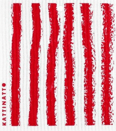 Kattinatt Swedish Dishcloth - Red Stripes