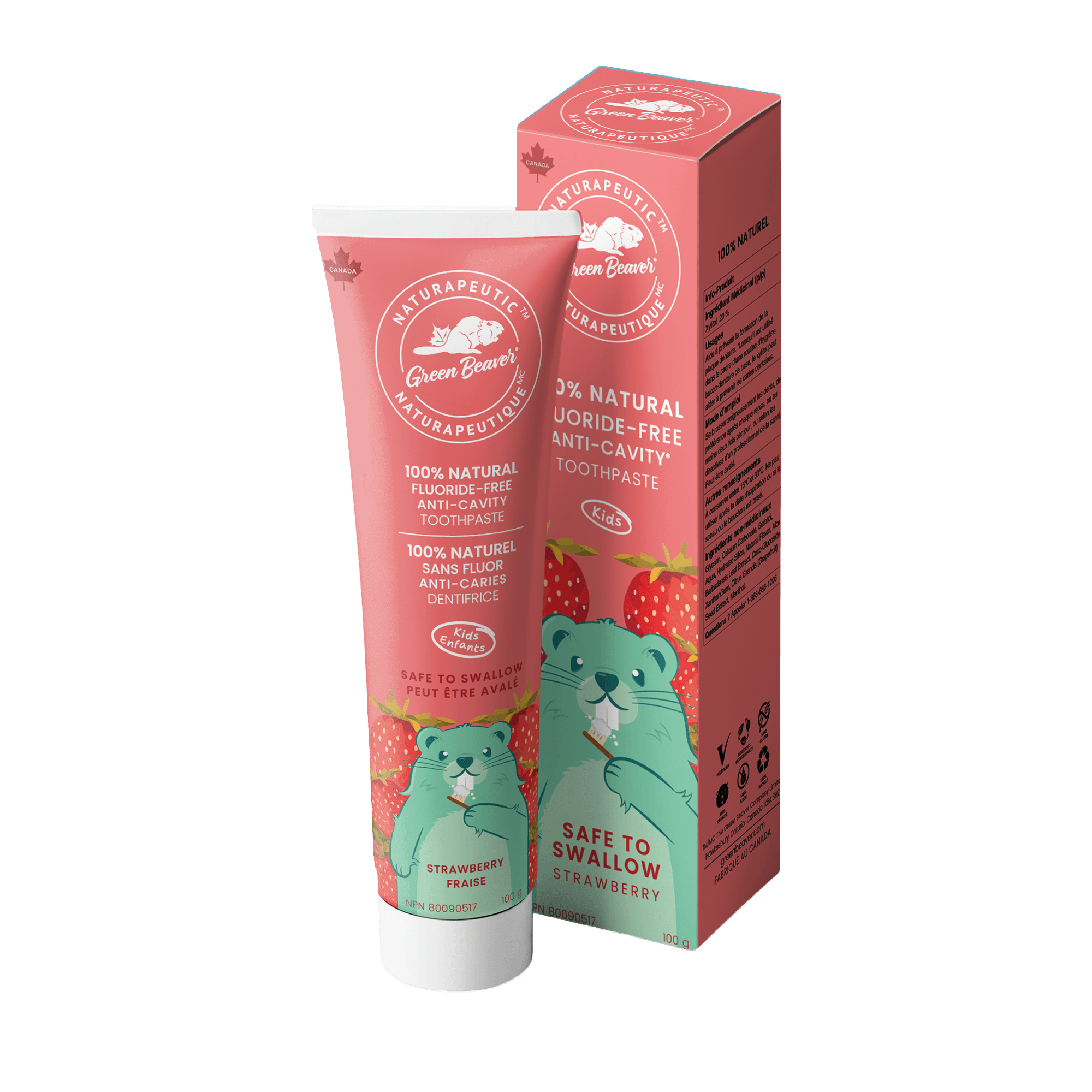 Green Beaver Naturapeutic Fluoride-Free Toothpaste for Kids - Strawberry