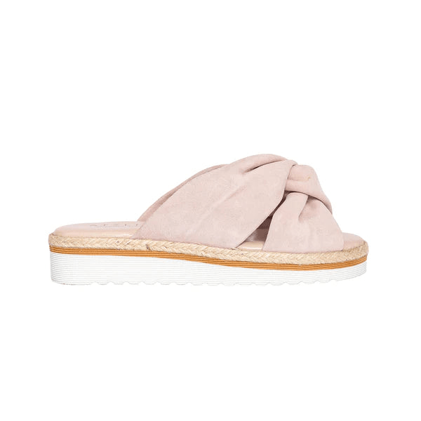 Ateliers Rogers Kid Suede Sandal in True Nude