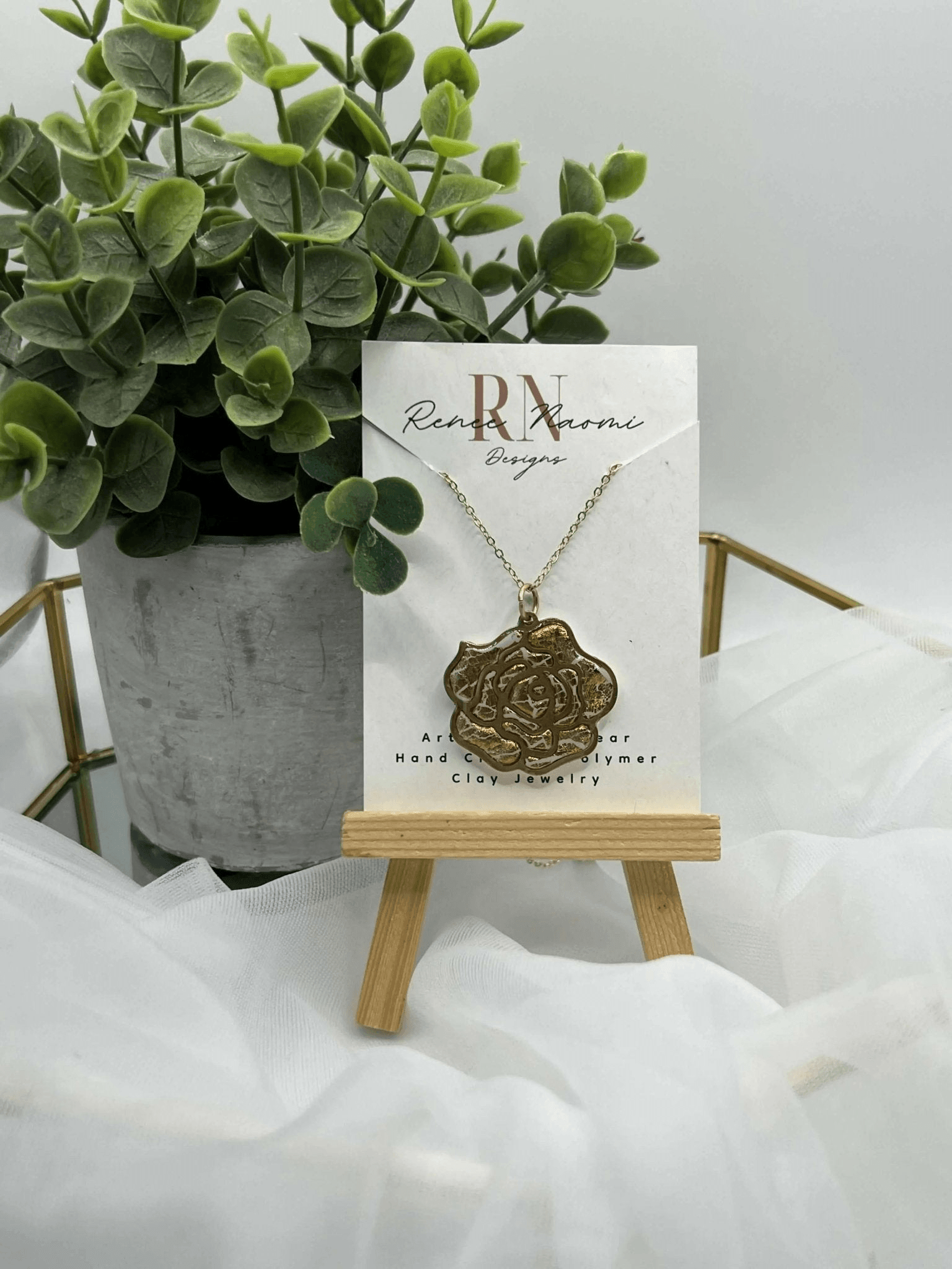 Pure Wash Rose Resin Pendant
