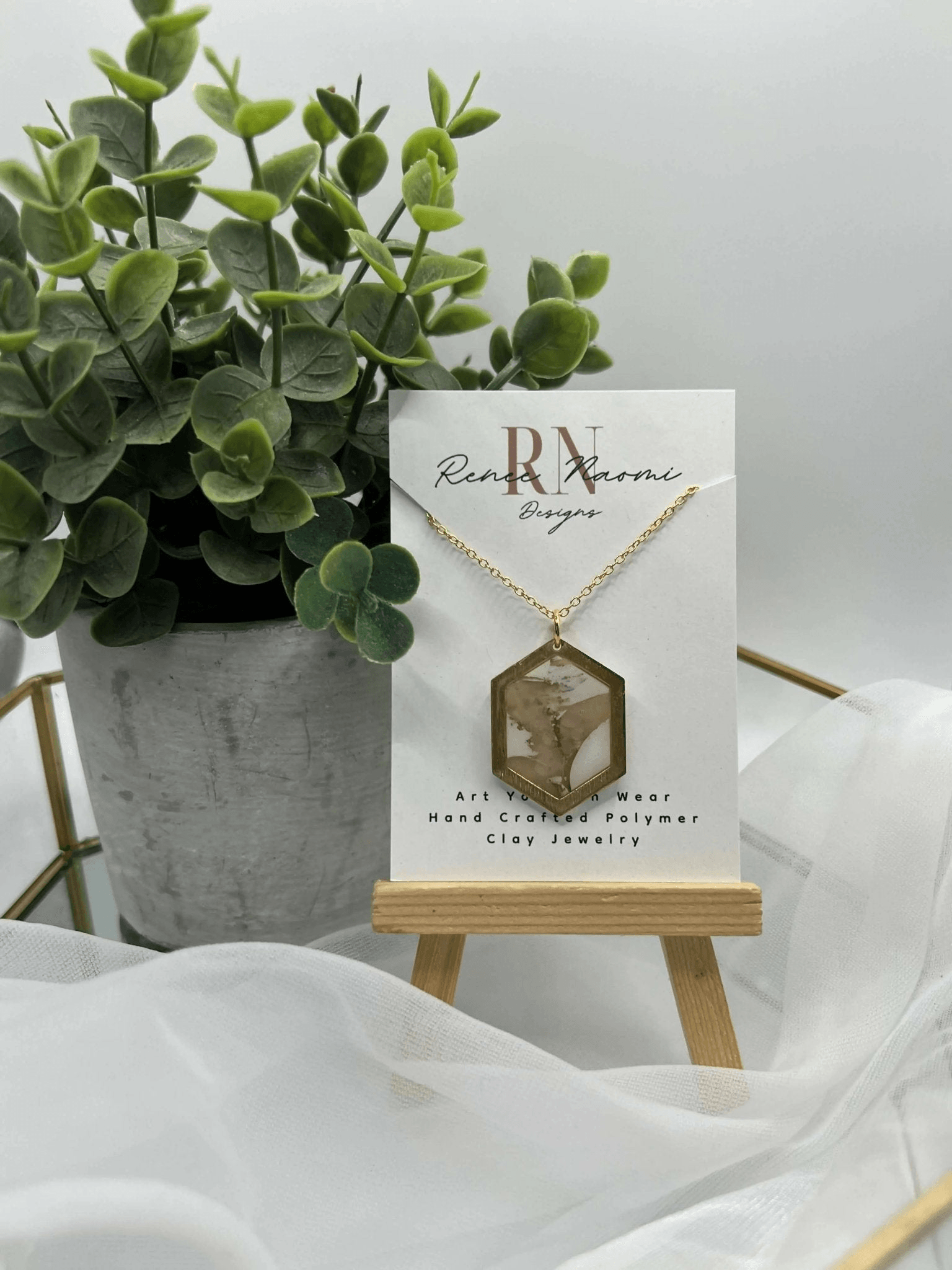 Gold Marbled Pendant