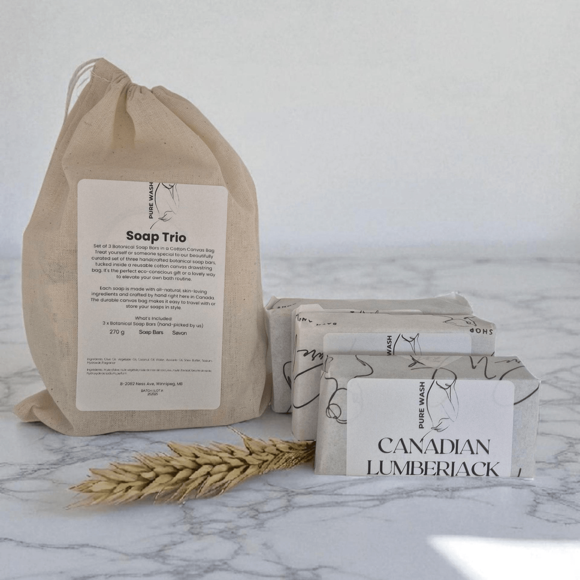 Pure Wash Soap Trio + Cotton Bag