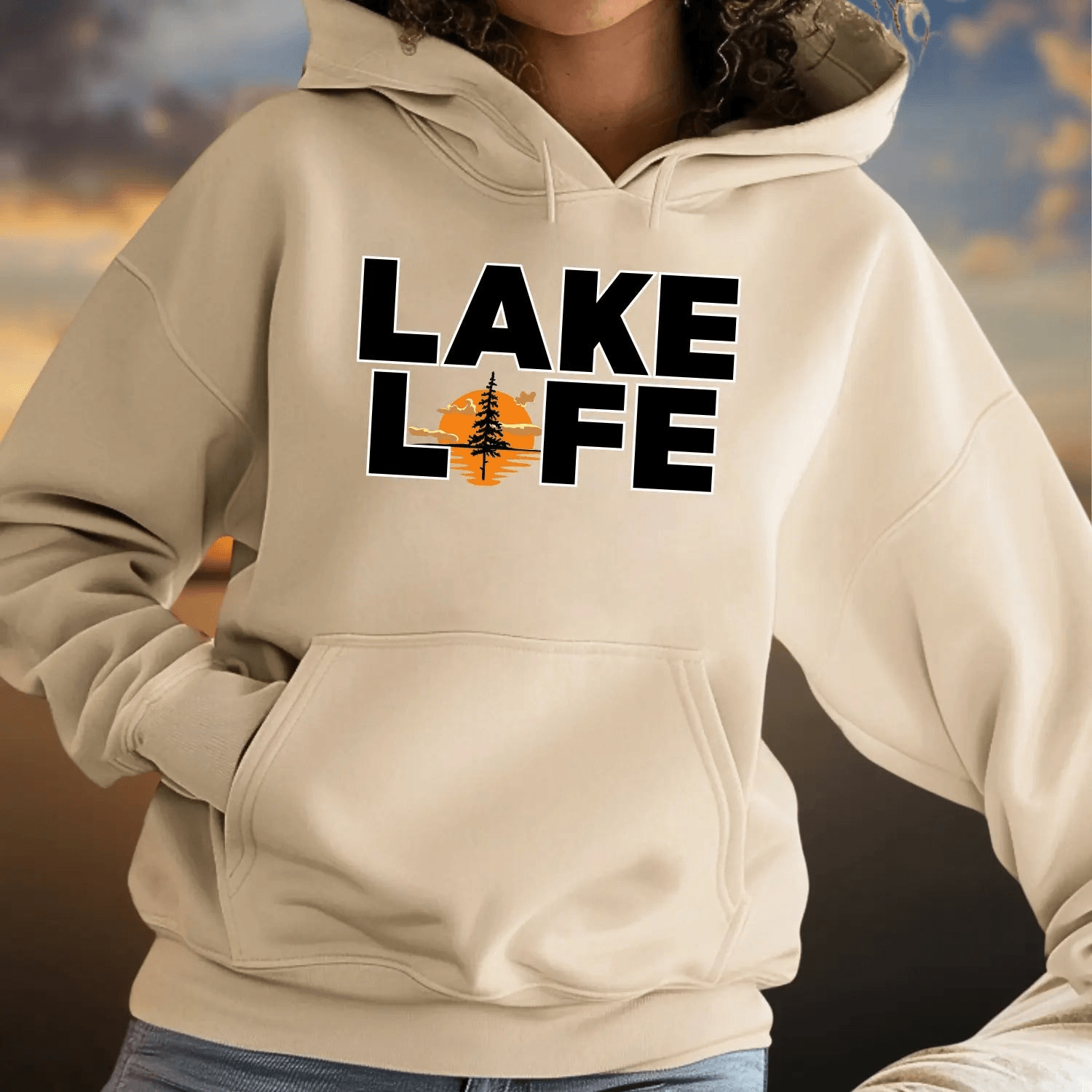 Lake Life Hoodie Co Premium Hoodie Sunset