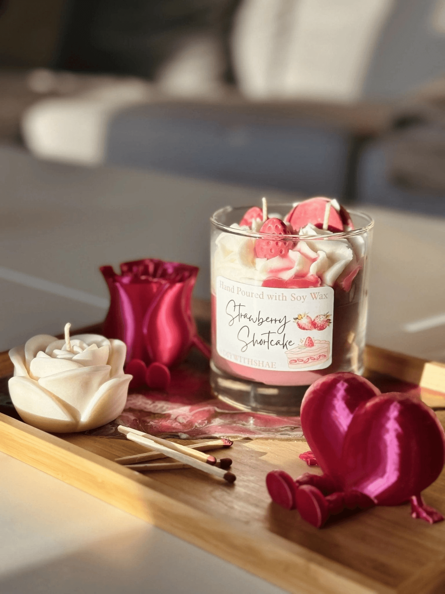 Pure Wash Strawberry Shortcake Dessert Candle