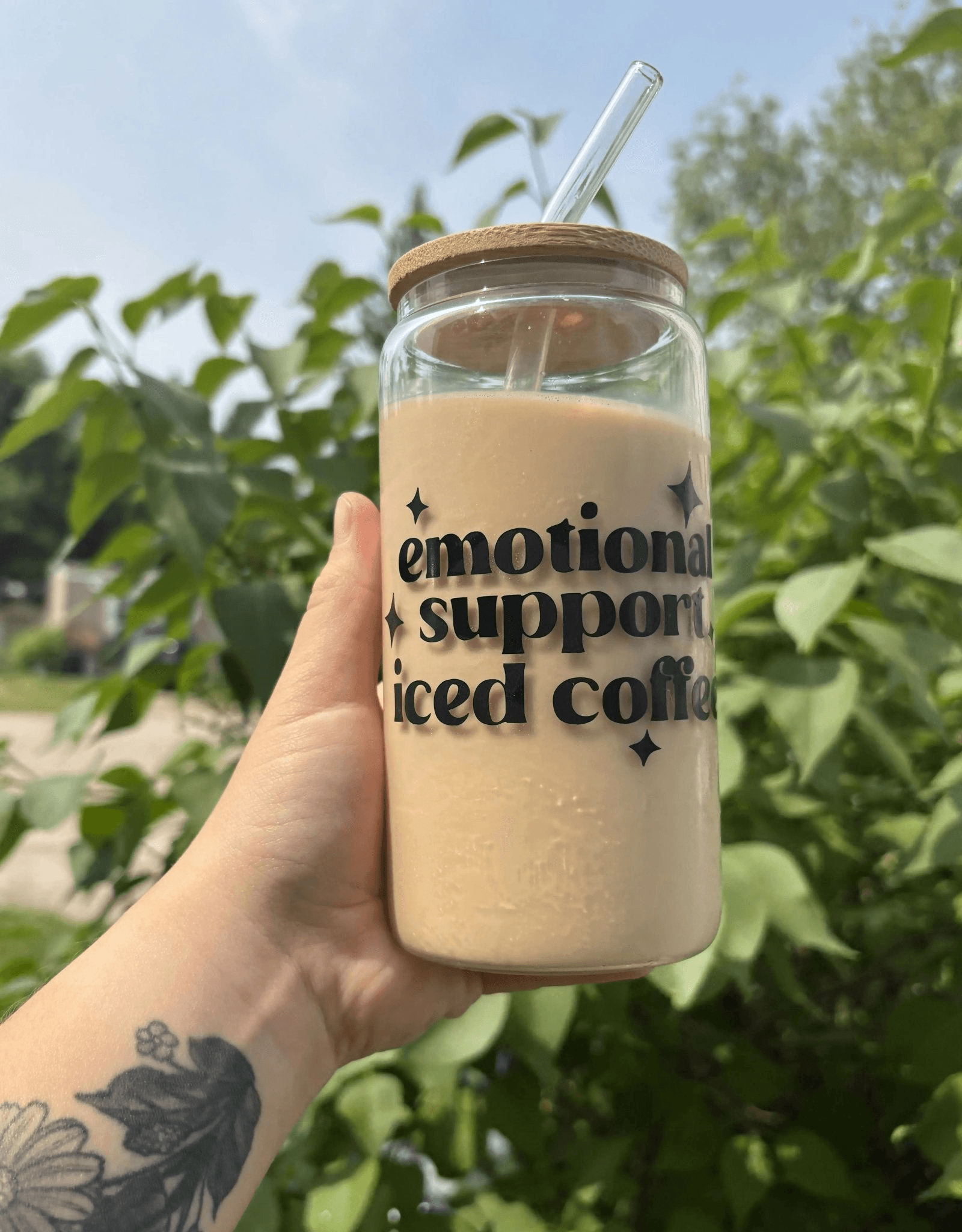 Emotional Support Iced Coffee Cup